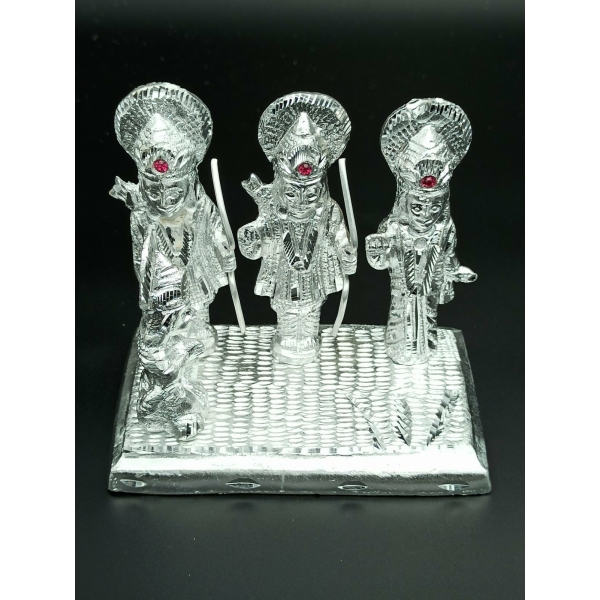 White Metal Lord Ram Darbar Idol 10 cm